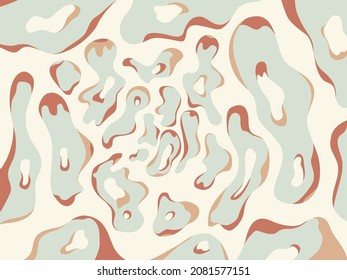 Organic shapes pattern. Pastel colors. Assymetric hand drawn pattern.
