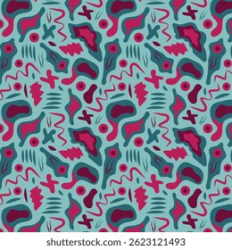 Organic shapes seamless vector pattern