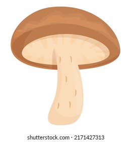 Organic Shiitake Icon Cartoon Vector Mushroom Stock Vector (Royalty ...