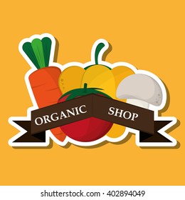 Organic shop design, vector illustration