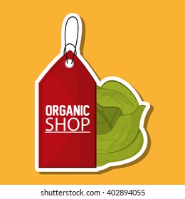 Organic shop design, vector illustration