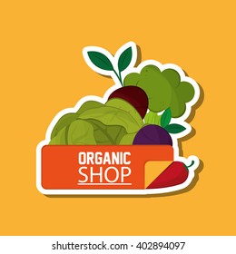 Organic shop design, vector illustration
