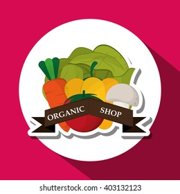 Organic shop design, vector illustration