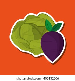 Organic shop design, vector illustration