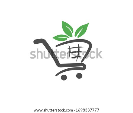 organic shopping cart logo design inspiration