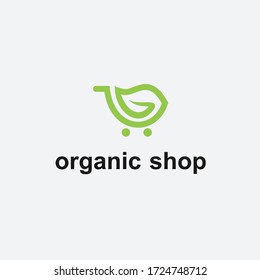 Organic shopping logo / leaf logo