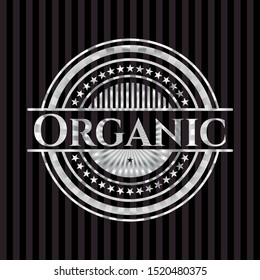 Organic silver shiny badge. Vector Illustration. Mosaic.