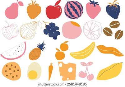 Organic Sketched Fruit Vector File