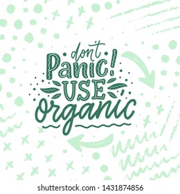 Organic skin care phrase concept banner. Natural cosmetic slogan for presentation or website. Isolated lettering typography product ide. Vector illustration