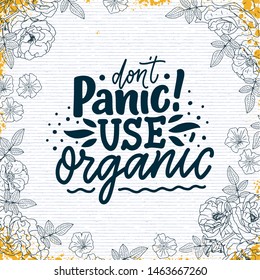 Organic skin care phrase concept banner. Natural cosmetic slogan for presentation or website. Isolated lettering typography product ide. Vector illustration