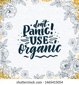 Organic skin care phrase concept banner. Natural cosmetic slogan for presentation or website. Isolated lettering typography product ide. Vector illustration