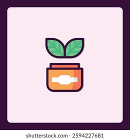 Organic skin treatment icon symbolizing natural skincare and beauty routine