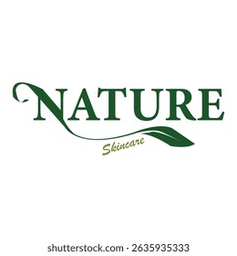 Organic skincare logo with natural elements, beauty, wellness, and purity.