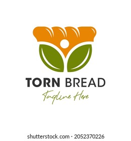organic sliced bread illustration logo design