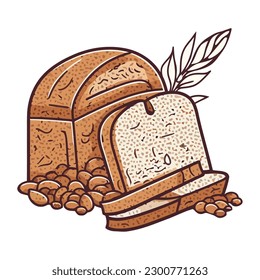 Organic snack baked bread icon isolated