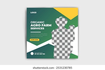Organic social media post banner design template
