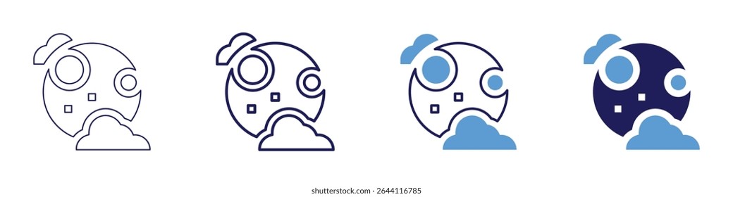Organic solvent icon in 4 different styles. Thin Line, Line, Bold Line, Duotone. Duotone style. Editable stroke.