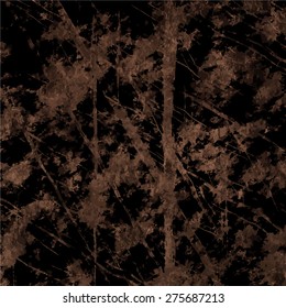 Organic sophistication: intricate abstract pattern showcases layered branches and foliage motifs against luxurious dark backdrop, creating striking visual depth. Semitransparent elements reveal elegant flow of natural forms, suggesting graceful movement with irregular contours and rich coloration palette. Earthy aesthetic blends deep browns reminiscent of autumn hues with contrasting black surround for warm, inviting ambiance perfect for interior accents. This artistic creation embodies contemporary impressionism through botanical motifs transformed into ornamental design suitable for lifestyle branding. Versatile artwork enhances decorative applications from wall coverings to fabric swatches with ambient mood and natural elegance. Creative composition offers sophisticated coloration options for designers seeking textured patterns with organic inspiration and artistic appeal.