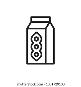 Organic soy milk line icon. Outline pictogram for web page.