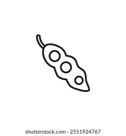 Organic soya beans vector icon. vector flat black linear illustration for web and app..eps