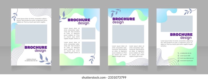 Diseño de folletos en blanco para procedimientos de spa orgánicos. Conjunto de plantillas con espacio de copia para texto. Recopilación de informes corporativos prefabricados. Editable 4 páginas de papel. Rubik Black Regular, fuentes Nunito Light usadas