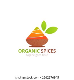 Organic Spices logo concept design. Food vector illustration. Healthy simple logotype.