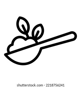 Organic spoon icon outline vector. Medicine food. Natural meal