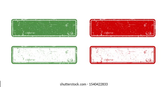 Organic stamp set, Green ecologic natural style on grunge rubber stamp. Vintage old texture frame with no text. Modern eco business element for product. Vector illustration.