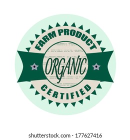 organic stamp whit on vector illustration