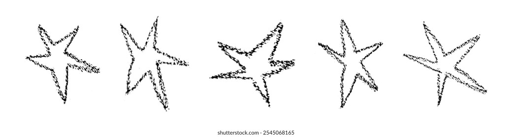 Organic star shape with abstract doodle design. Retro style and graphic element. Flat vector illustration isolated