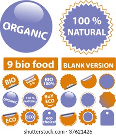 organic stickers. vector
