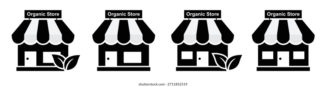 Organic store. Eco store icon, Vector illustration