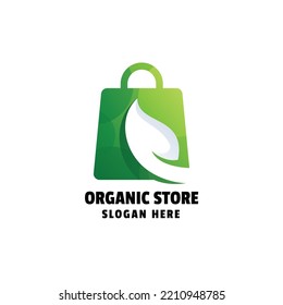 Organic Store Gradient Icon Logo Illustration