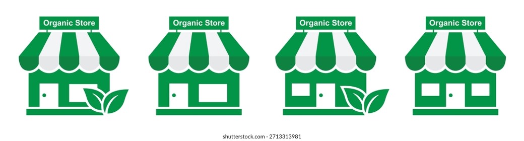 Organic store icon, vector illustration