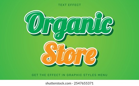 Organic store text effect template in 3d design
