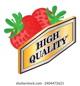 Icono de fresa orgánica vector isométrico. Fresca fresa y señal de alta calidad. Concepto de calidad, comida, baya orgánica