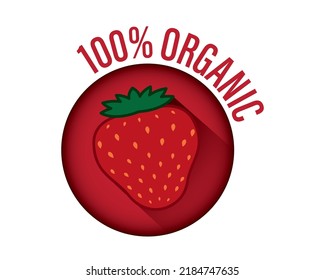 organic strawberry vector design. healthy eating concept logo.

