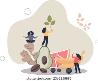 Organic superfood and ecological essential nutrients.Healthy diet with avocado, vegetables, fruits and roots for wellbeing or body health.