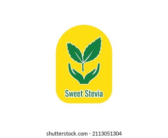 ícono de extracto y hoja de estevia dulce orgánica 