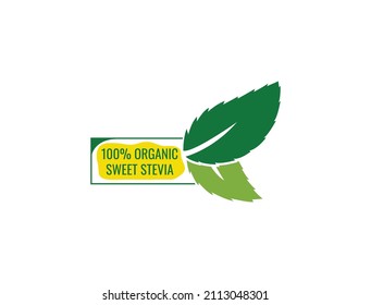 Organic Sweet Stevia Leaf Icon Vector