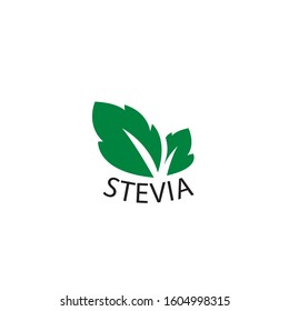 Organic sweetener green symbol of stevia or sweet grass logo