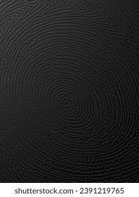 Organic tactile embossed texture. Abstract black monochrome reaction diffusion psychedelic pattern background. Turing generative algorithm design. Vector illustration