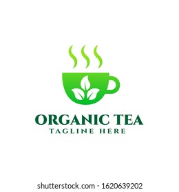 organic tea logo design template vector illustration