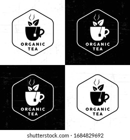 Organic tea symbol sign vector 