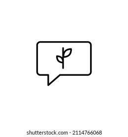 Icono de prueba orgánica. Banner continuo de la burbuja de chat de línea. Señal de cosméticos de bio. Símbolo de comercio justo. Icono de prueba orgánica en mensaje de chat. Habla de comentarios y habla de fondo. Vector
