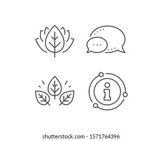 Organic tested line icon. Chat bubble, info sign elements. Bio cosmetics sign. Fair trade symbol. Linear organic tested outline icon. Information bubble. Vector