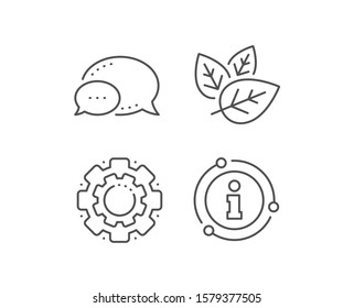 Organic tested line icon. Chat bubble, info sign elements. Bio cosmetics sign. Fair trade symbol. Linear organic tested outline icon. Information bubble. Vector