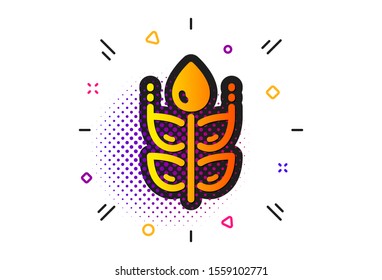 Organic tested sign. Halftone circles pattern. Gluten free icon. Natural product symbol. Classic flat gluten free icon. Vector