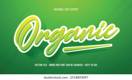 Organic text effect, natural editable text style effect