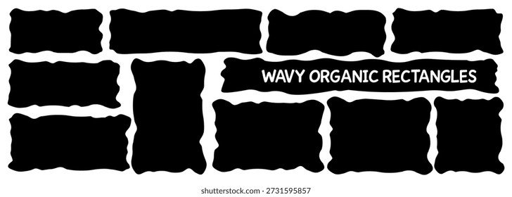 Marco de texto orgánico con líneas onduladas y curvas, una caja rectangular o forma cuadrada para una nube de doodle en un estilo de Vector abstracto. Dibujado por una mano irregular, esta burbuja de fondo presenta un Anuncio